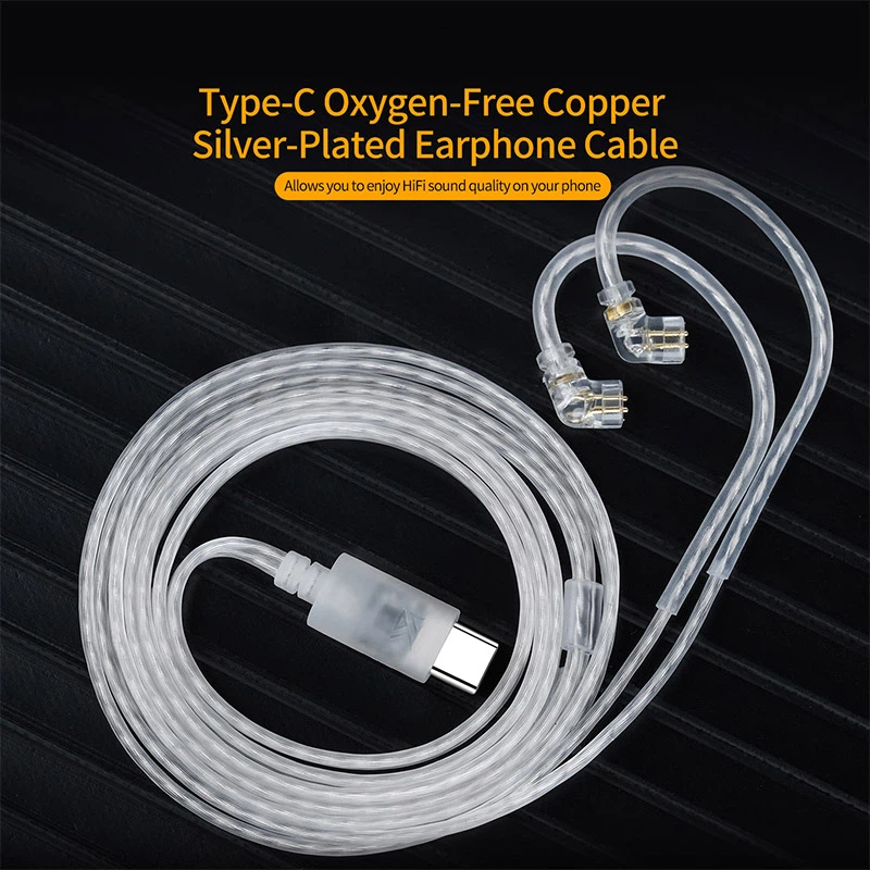 Usb C Earphone - KZ Kulaklık Kablosu OFC Gümüş Kaplama