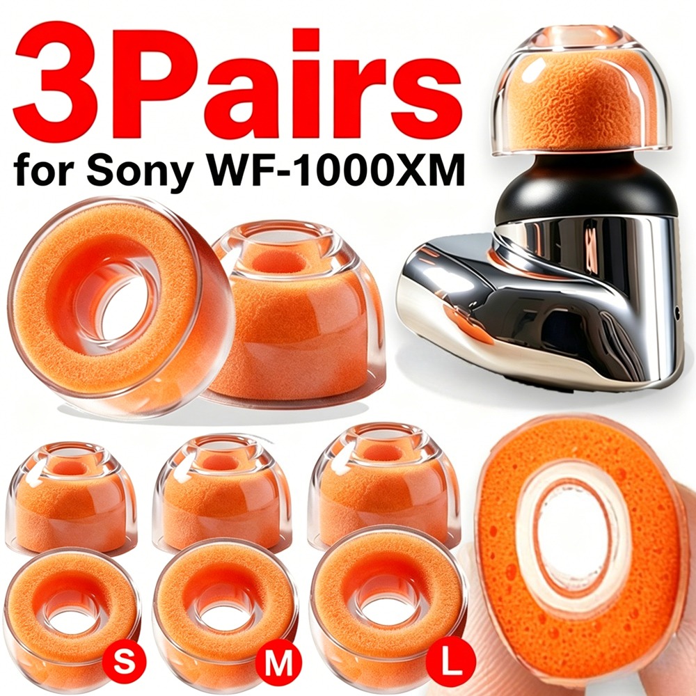 Earphone Foam Tip - 1-3 çift Sony WF-1000XM6/5/4/3/2 hafızalı köpük